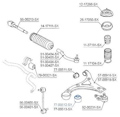 Stellox сайлентблок рычага подвески 7700512SX купить,NaN