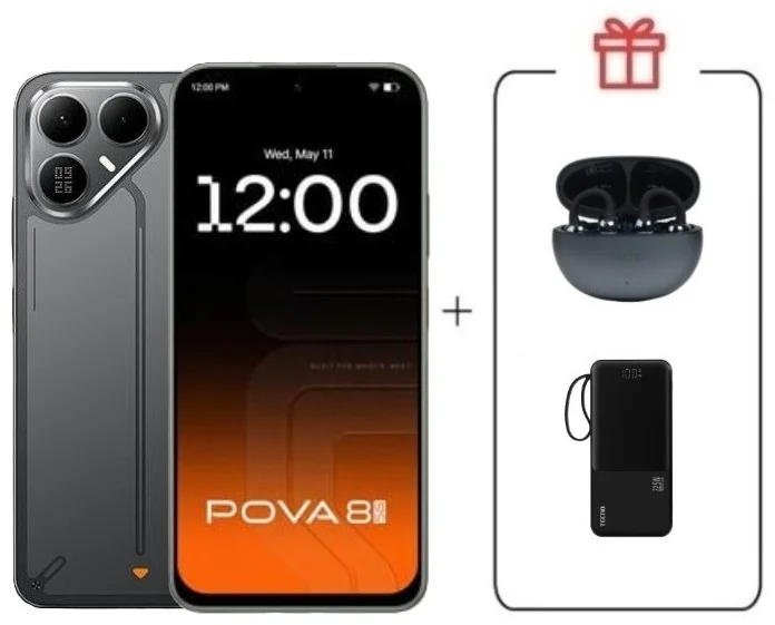Смартфон Tecno Pova 8 5G 8/256Gb Graphite Black + подарок купить,NaN