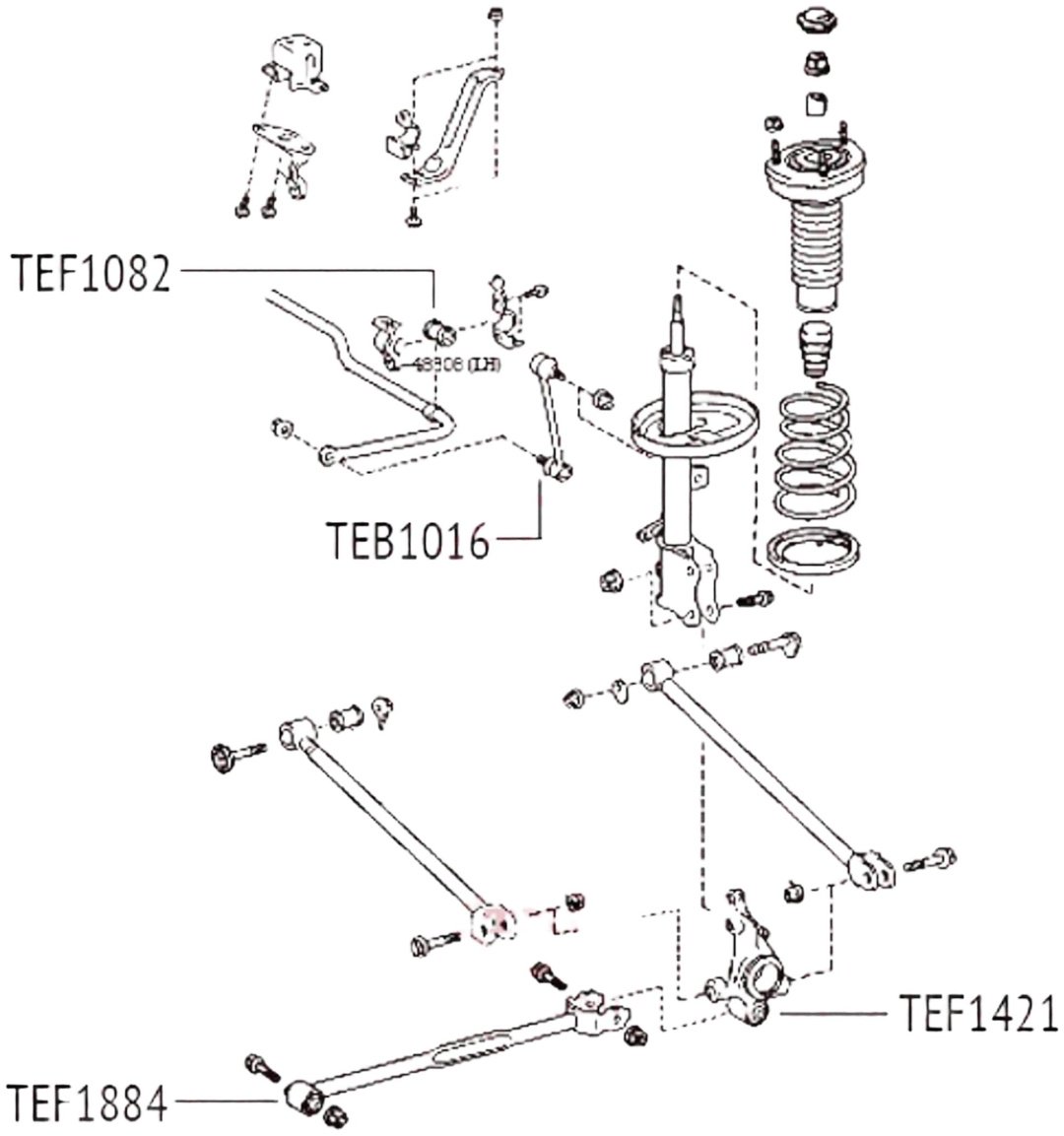 TATSUMI сайлентблок рычага подвески TEF1884 купить,NaN
