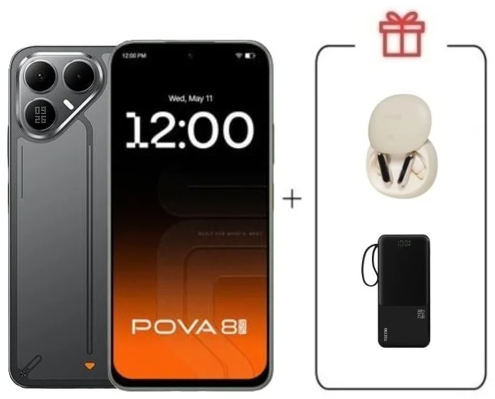 Смартфон Tecno Pova 8 5G 8/256Gb Graphite Black + подарок купить,NaN