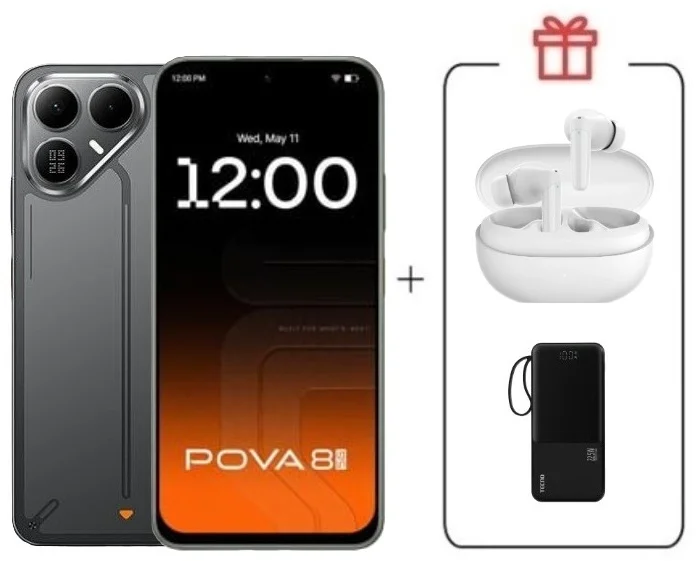 Смартфон Tecno Pova 8 5G 8/256Gb Graphite Black + подарок купить,NaN