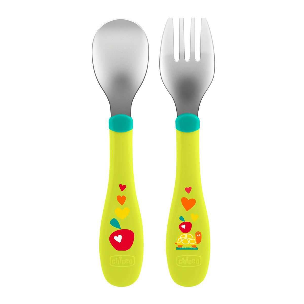 Набор Chicco Metal Cutlery зеленый купить,NaN