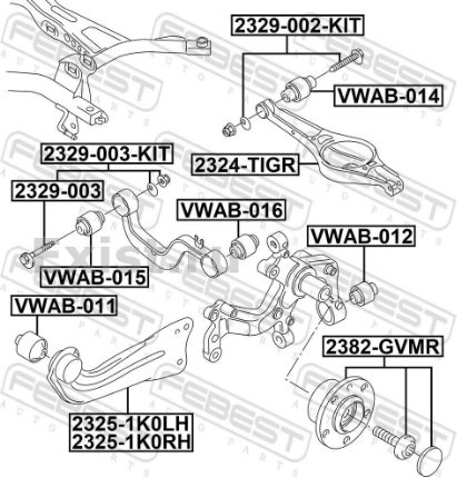 FEBEST сайлентблок VWAB011 купить,NaN