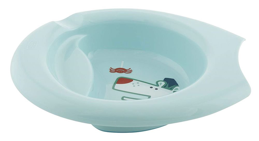 Тарелка Chicco EasyFeeding Bowl 6м+ голубая купить,NaN