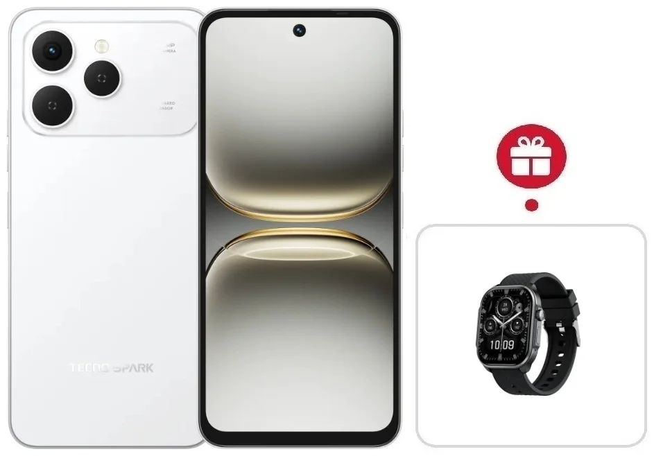 Смартфон Tecno Spark 40 8/256Gb Veil White + подарок купить,NaN