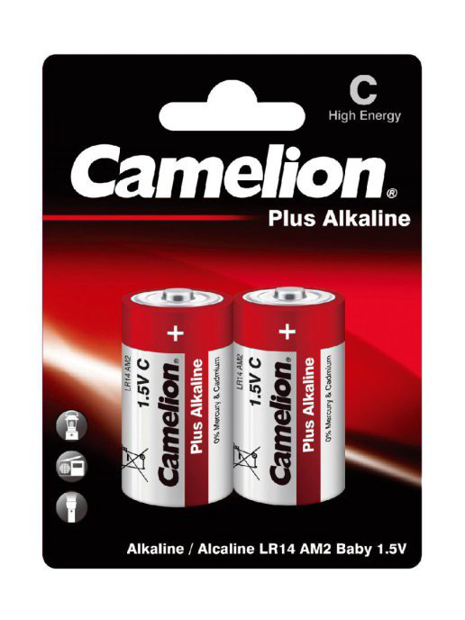Батарейки Camelion Plus Alkaline LR14-BP2 1.5Vx2
