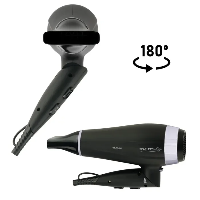 Фен Scarlett SC-HD70IT12 черно-фиолетовый - ForteMarket Фен Scarlett SC-HD70IT12 черно-фиолетовый купить,0
