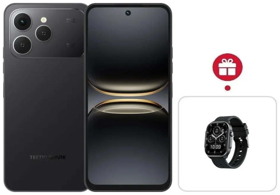 Смартфон Tecno Spark 40 8/256 GB Ink Black + подарок купить,NaN
