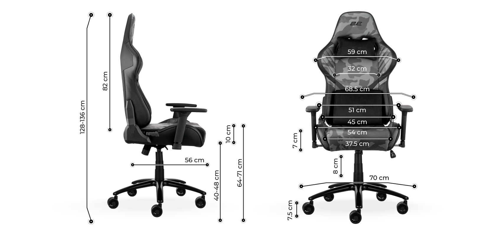 Кресло игровое 2E Gaming Hibagon 2E-GC-HIB-BK Black/Camo  купить,NaN