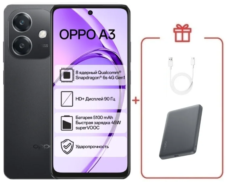 Смартфон Oppo A3 6/128 Black + подарок купить,NaN