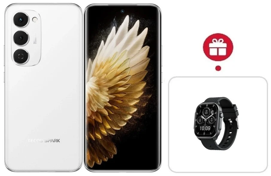 Смартфон Tecno Spark 40 Pro+ 8/256Gb Aurora White + подарок купить,NaN