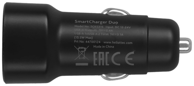 Автомобильное Зарядное устройство TTEC SmartCharger Duo PD 2CKP03S  60W Car Fast Charger USB-C+USB-C Black 