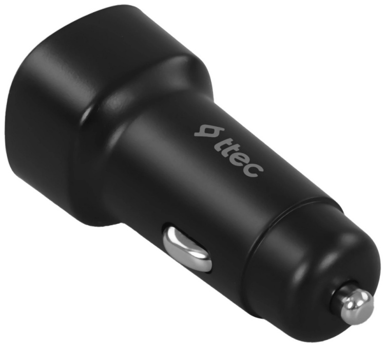 Автомобильное Зарядное устройство TTEC SmartCharger Duo PD 2CKP03S  60W Car Fast Charger USB-C+USB-C Black 