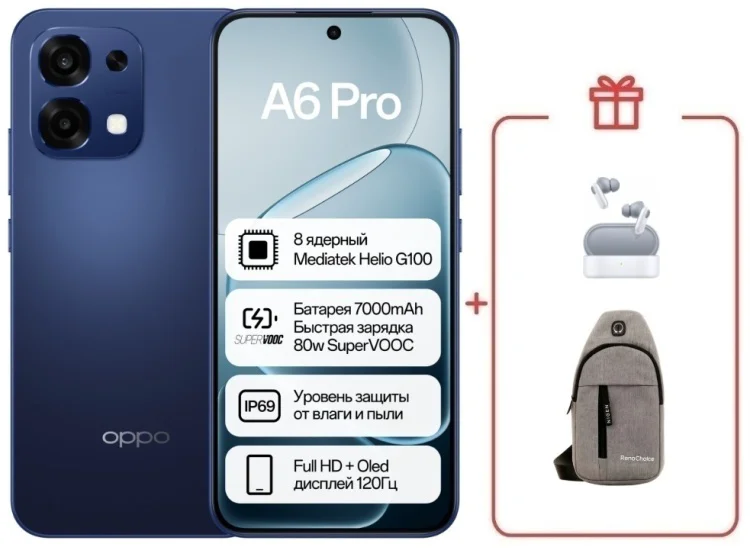 Смартфон Oppo A6 Pro 8/256 Stellar Blue + подарок купить,NaN