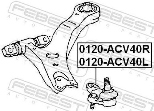 FEBEST опора шаровая 0120-ACV40L купить,NaN