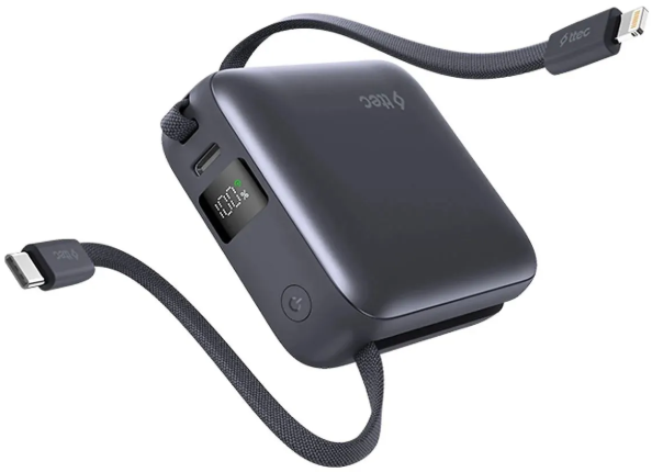 Внешний аккумулятор TTEC ReCharger Mini LCD 10000 mAh PD 20W USB-C/Lightning cable 2BB231GR Black