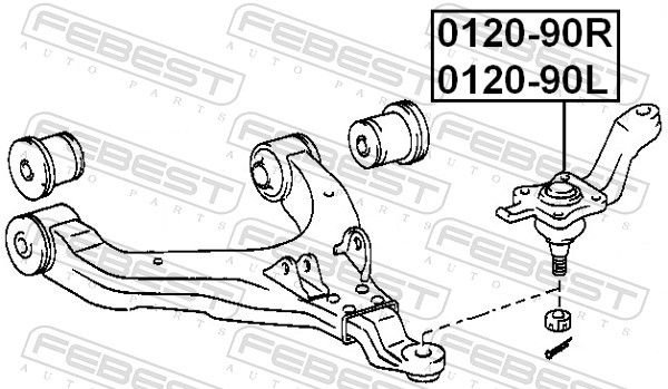 FEBEST опора шаровая 0120-90R купить,NaN