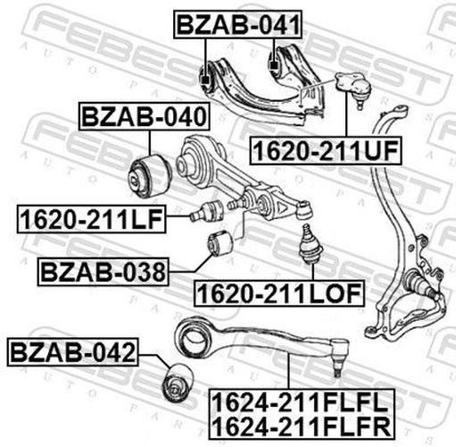 FEBEST опора шаровая 1620-211LF купить,NaN
