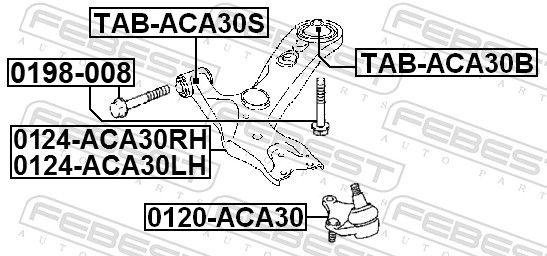 FEBEST опора шаровая 0120-ACA30 купить,NaN