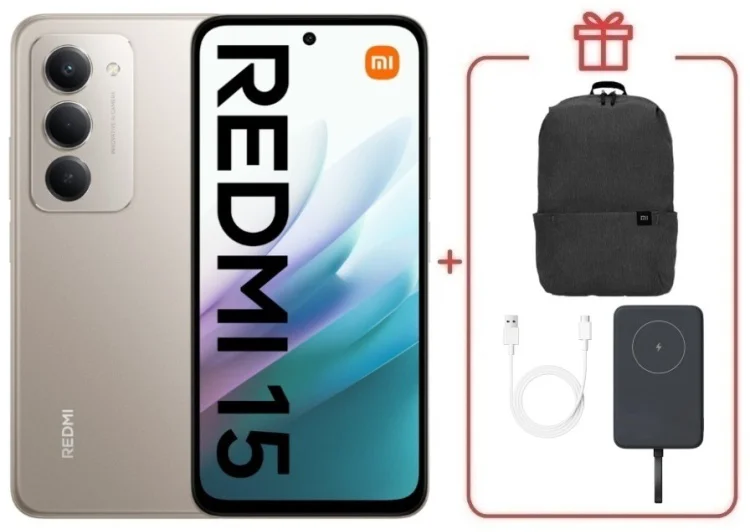 Смартфон Redmi 15 8 ГБ/256 ГБ серый + подарок купить,NaN