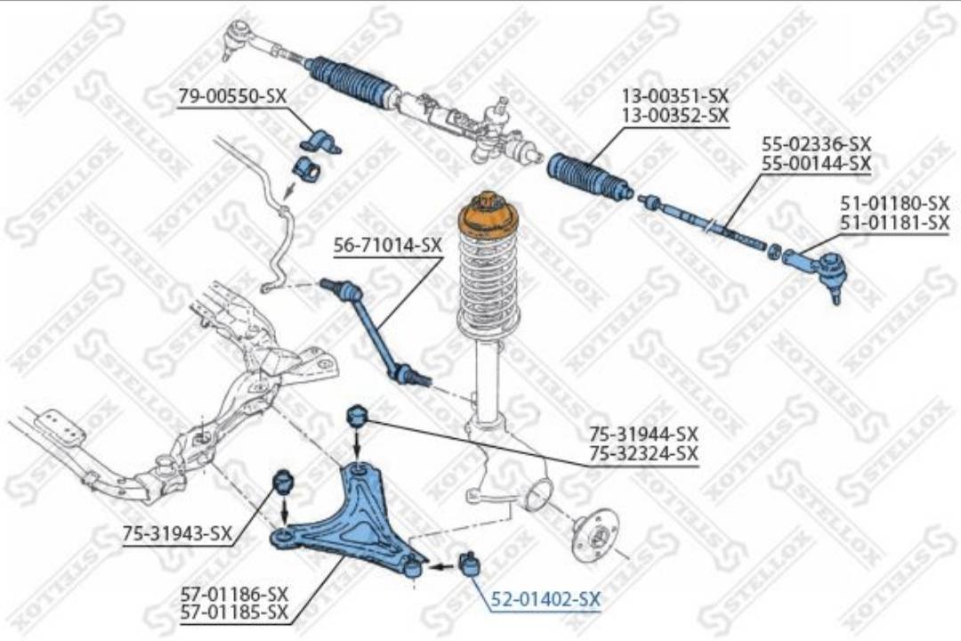 Stellox опора шаровая 52-01402-SX купить,NaN