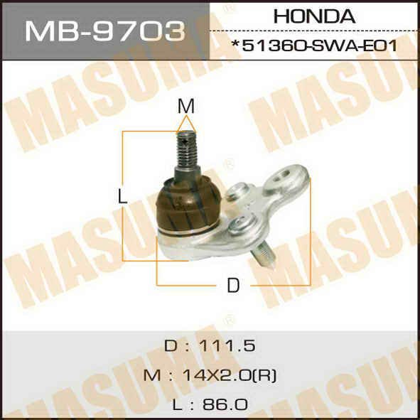 MASUMA опора шаровая MB9703 купить,NaN