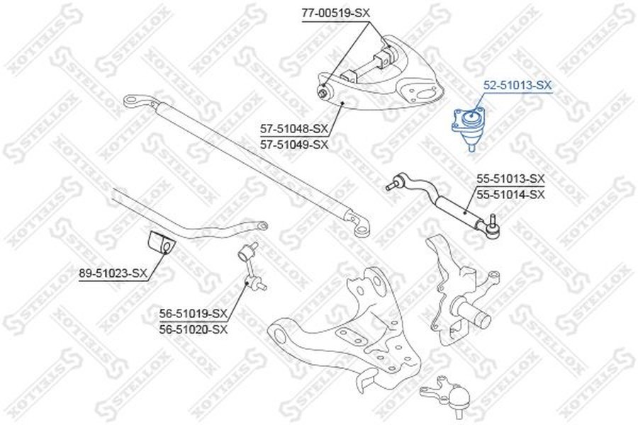 Stellox опора шаровая 52-51013-SX купить,NaN