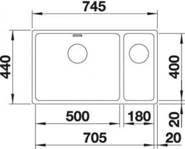 Кухонная мойка Blanco Andano 500/180-U 522989 серебристая купить,NaN