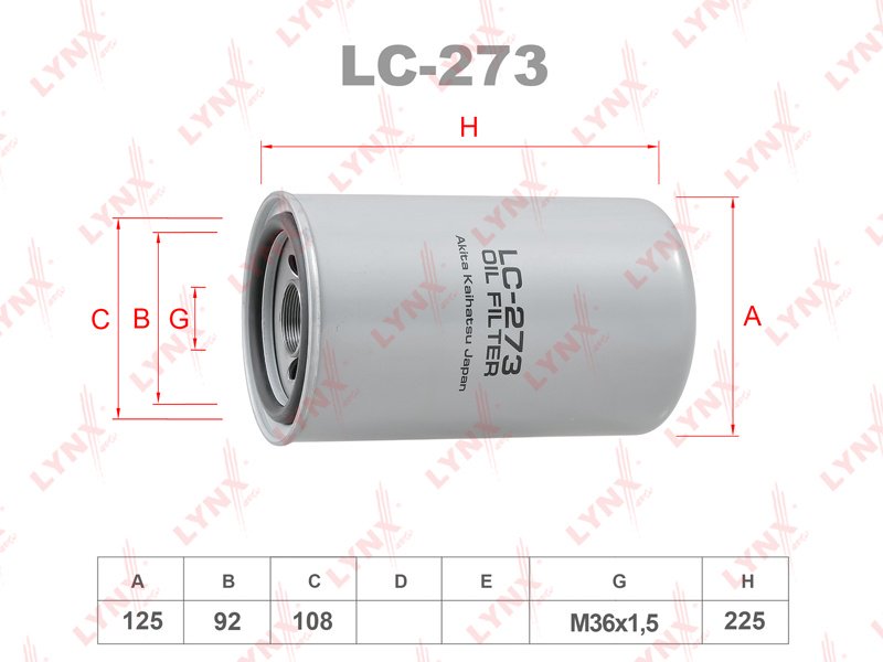 LYNXauto масляный фильтр LC-273 купить,NaN