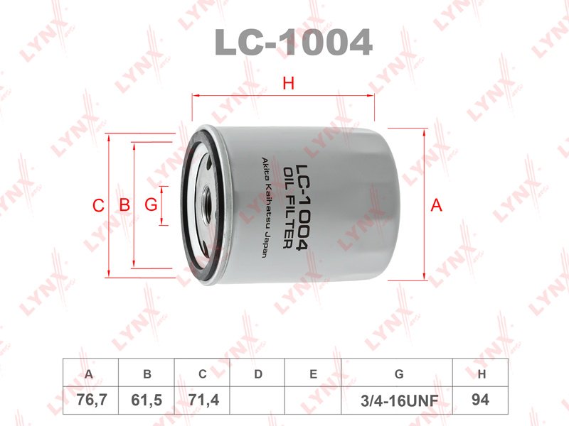 LYNXauto масляный фильтр LC1004 купить,NaN