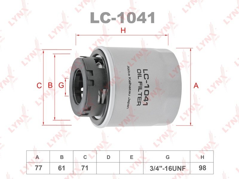 LYNXauto масляный фильтр LC-1041 купить,NaN