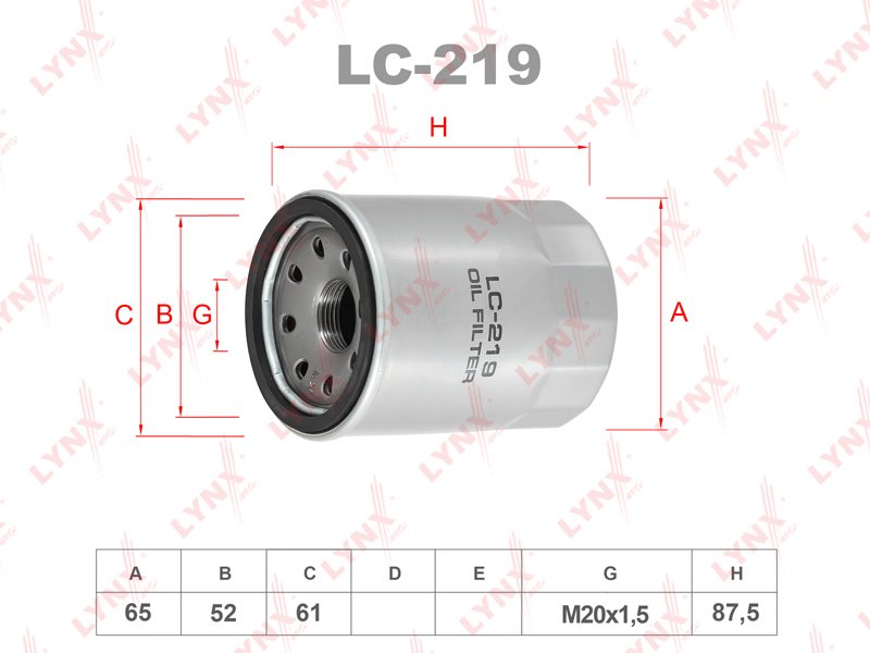 LYNXauto масляный фильтр LC-219 купить,NaN