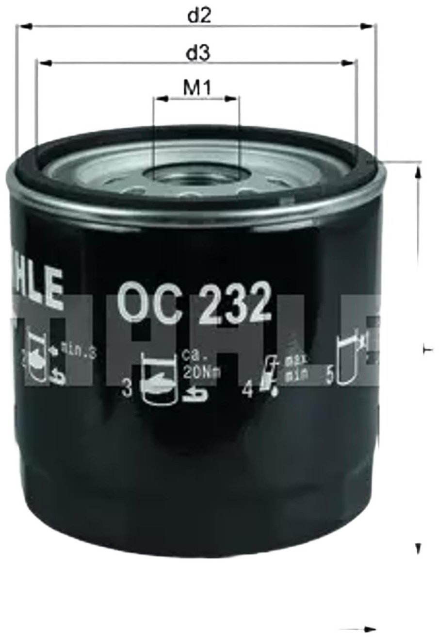 MAHLE масляный фильтр OC232 - ForteMarket MAHLE масляный фильтр OC232 купить,NaN