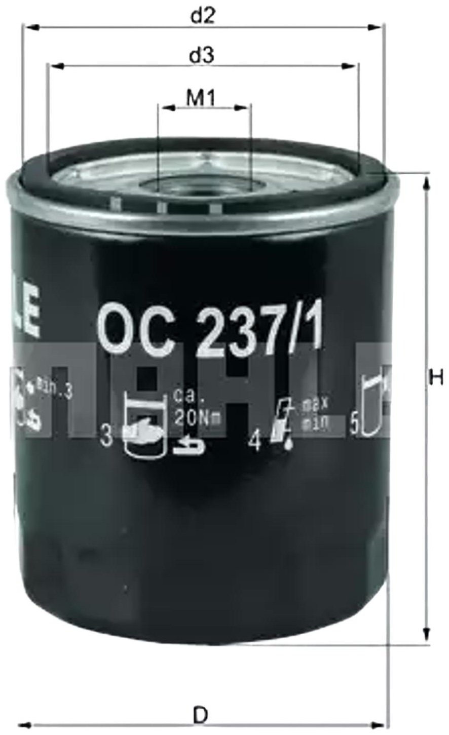 MAHLE масляный фильтр OC2371 купить,NaN