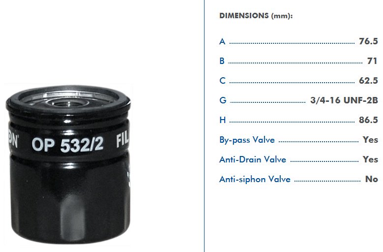 FILTRON масляный фильтр OP 532/2 купить,NaN