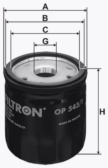 FILTRON масляный фильтр OP543/1 купить,NaN