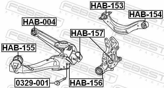 FEBEST Сайлентблок - Втулка Амортизатора Подвески HAB156 купить,NaN