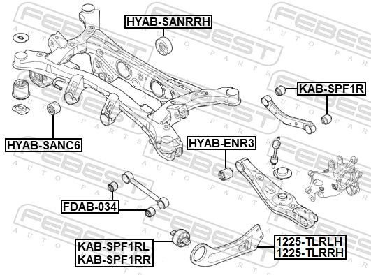 FEBEST сайлентблок KAB-SPF1RR купить,NaN