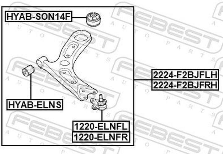 FEBEST рычаг подвески 2224-F2BJFLH купить,NaN