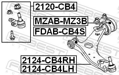 FEBEST Рычаг Подвески 2124CB4LH купить,NaN