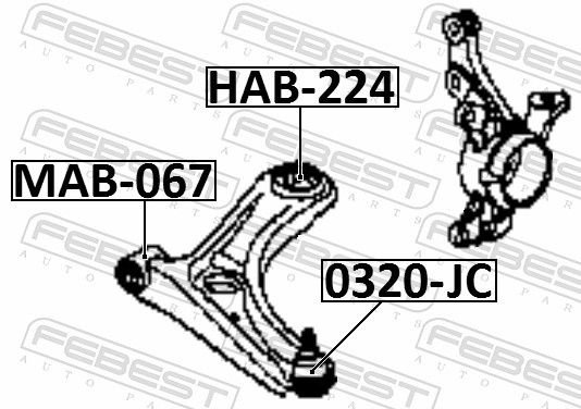FEBEST Рычаг Подвески HAB224 купить,NaN