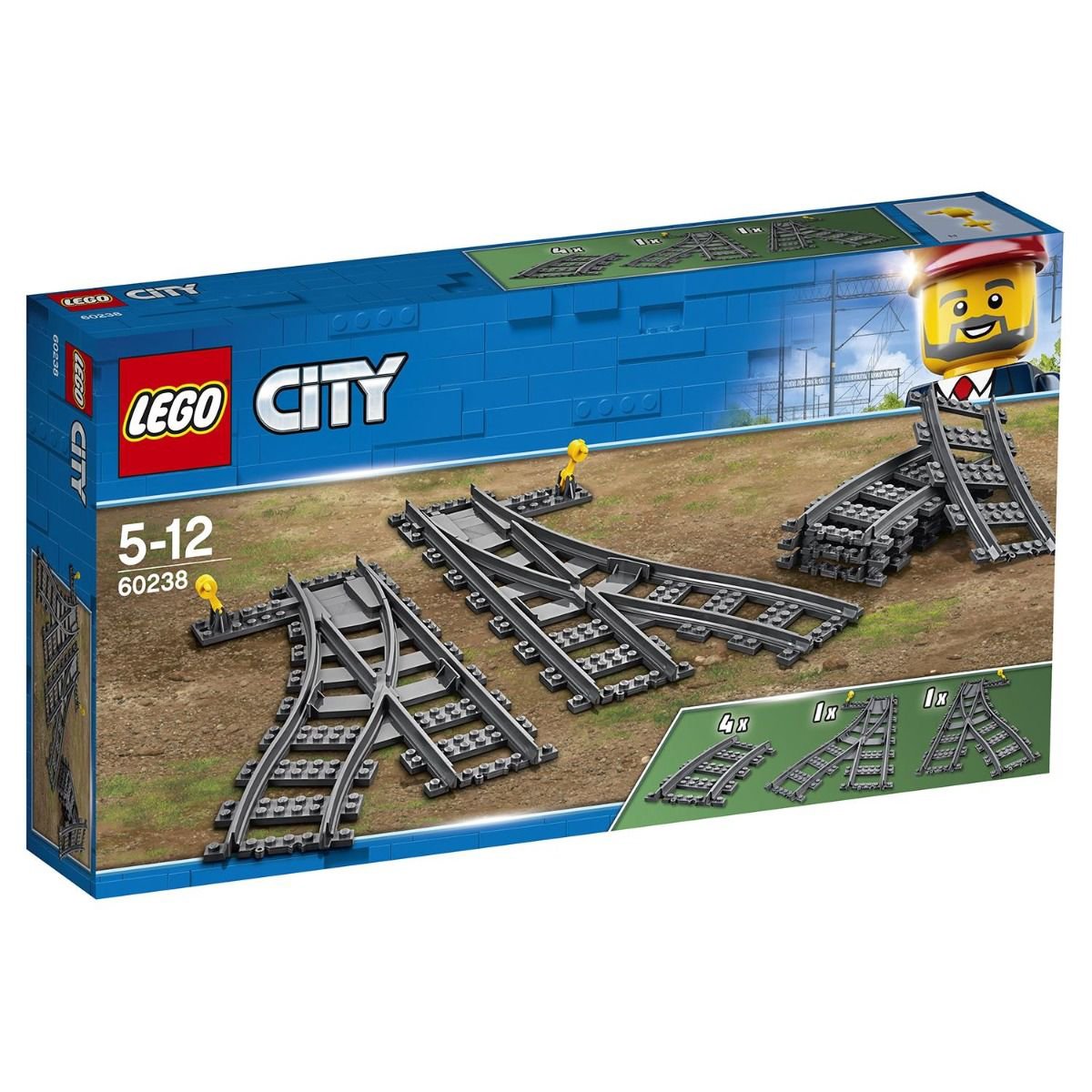 Конструктор Lego City Железнодорожные стрелки 60238 - ForteMarket Конструктор Lego City Железнодорожные стрелки 60238 купить,0