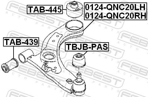 FEBEST Рычаг Подвески 0124QNC20LH купить,NaN