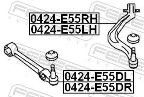 FEBEST рычаг подвески 0424-E55DL