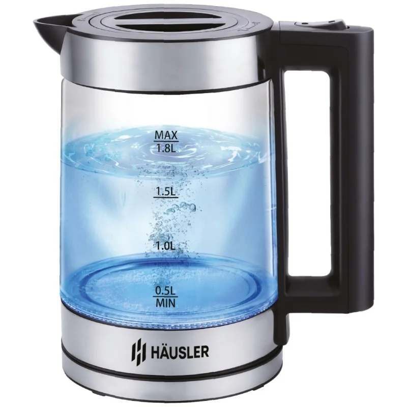 Электрочайник Hausler HLS-1802G 1.8 л черно-серебристый