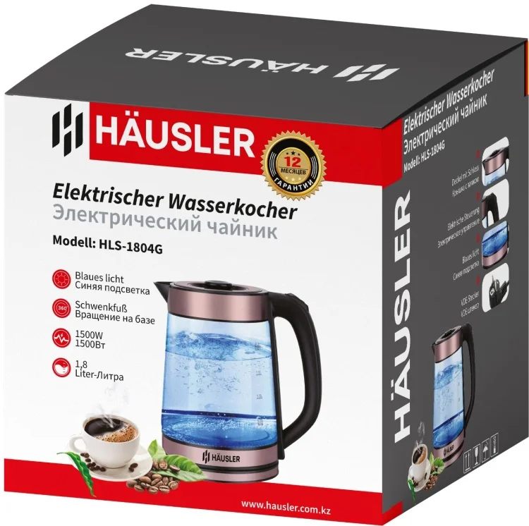 Электрочайник Hausler HLS-1804G 1.8 л черно-золотистый купить,0