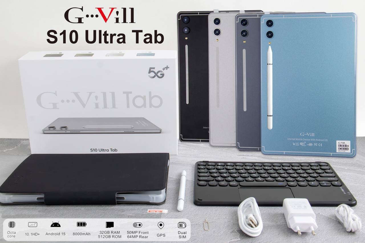 Планшет G-VIIL S10 Ultra Tab 10.1 дюйм 512 Мб/512 Гб черный, белый - ForteMarket Планшет G-VIIL S10 Ultra Tab 10.1 дюйм 512 Мб/512 Гб черный, белый купить,0