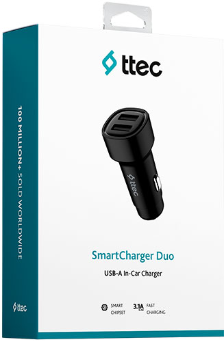 Автомобильное Зарядное устройство TTEC SmartCharger Duo 3.1A Car Charger Dual USB 2CKS31S Black - ForteMarket Автомобильное Зарядное устройство TTEC SmartCharger Duo 3.1A Car Charger Dual USB 2CKS31S Black купить,4290