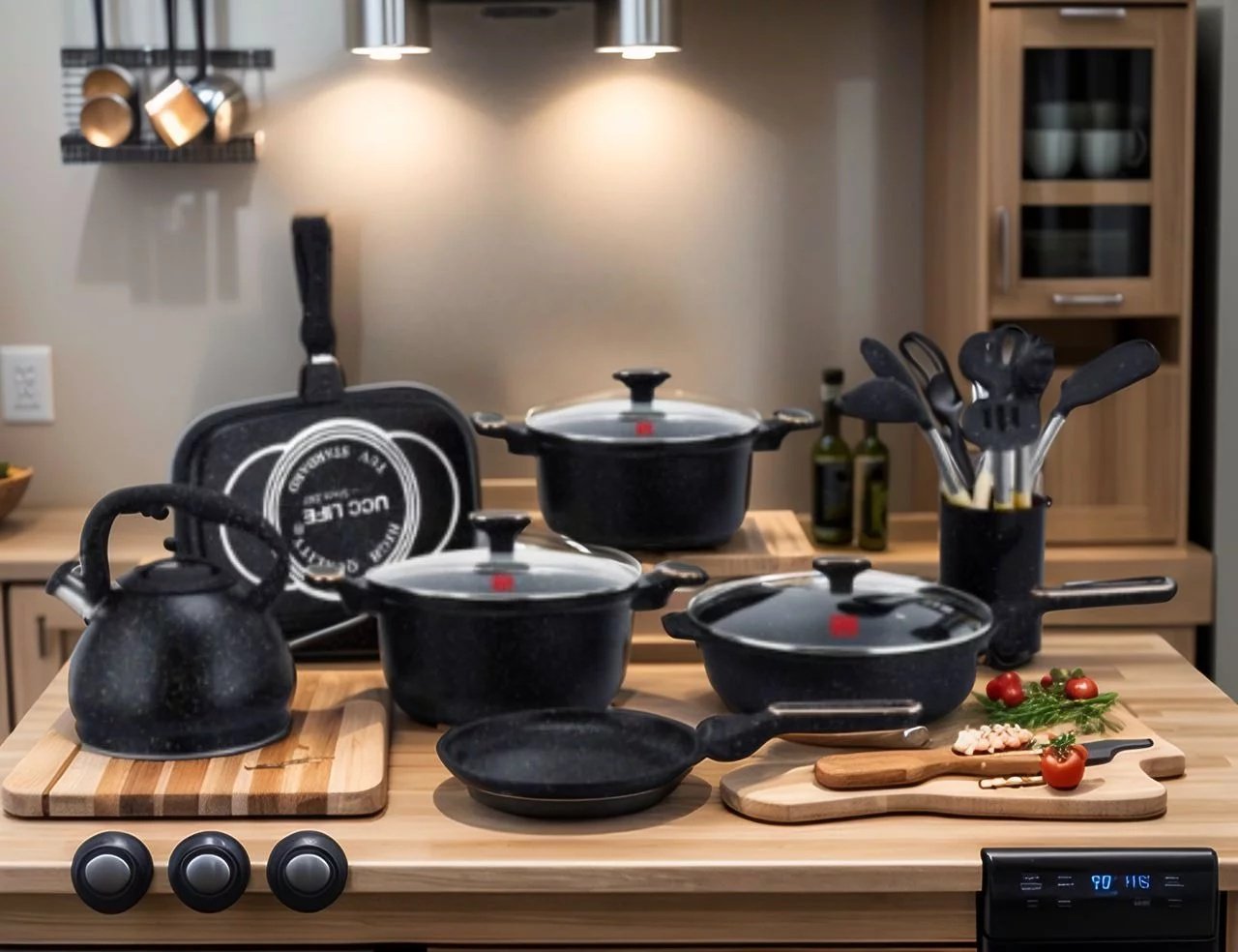 Набор казанов Набор казанов UCCLIFE UC18120 Granite Non-Stick Cookware Set 20 в 1
