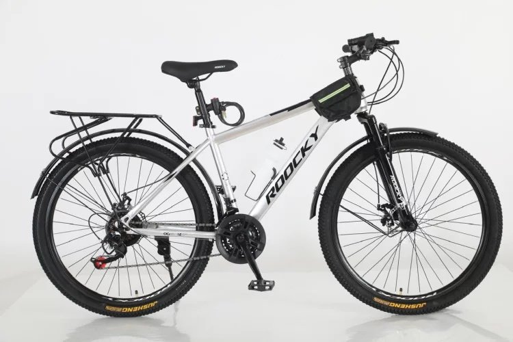 Велосипед Велосипед Roocky QC-MTB6, серебристый-белый 2025 17 дюймов серебристый-белый